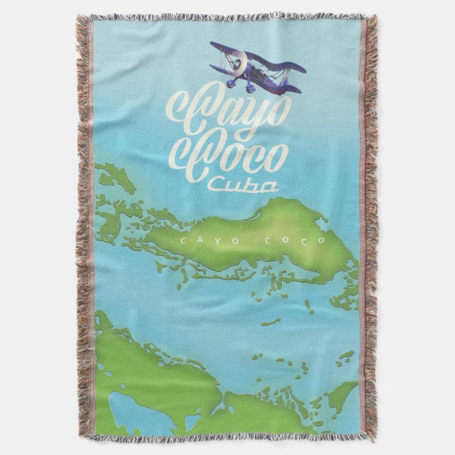 Cayo Coco Kuba vintage karta. Filt (Framsidan Vertikal)
