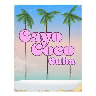 Cayo Coco Kuba vintage resemålning affisch Fototryck