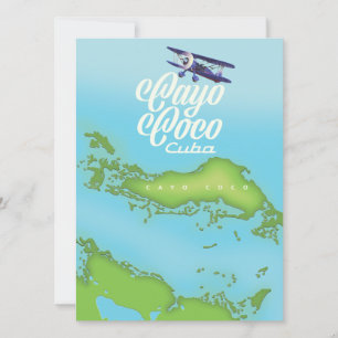 Cayo Coco Kuba vintage stil karta.