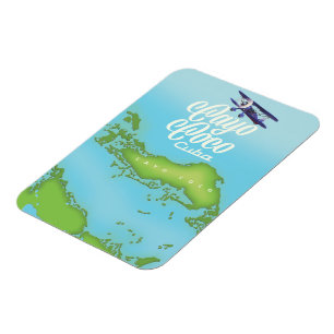 Cayo Coco Kuba vintage stil karta. Magnet