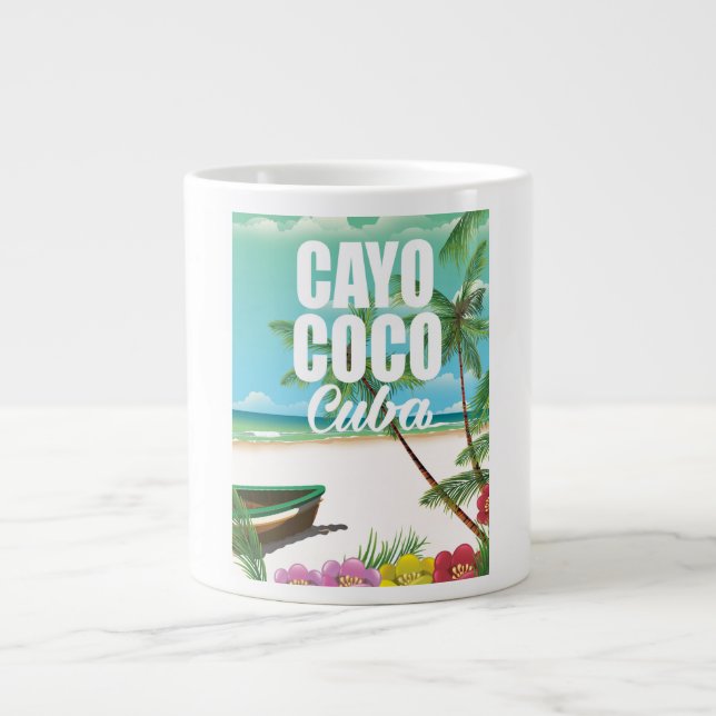 Cayo Coco Kubansk semester poster Jumbo Mugg (Framsidan)