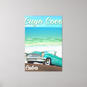 Cayo Coco kubansk semesteraffisch Canvastryck