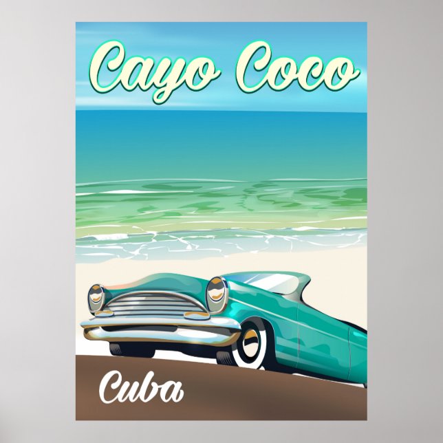 Cayo Coco kubansk semesteraffisch Poster (Framsidan)