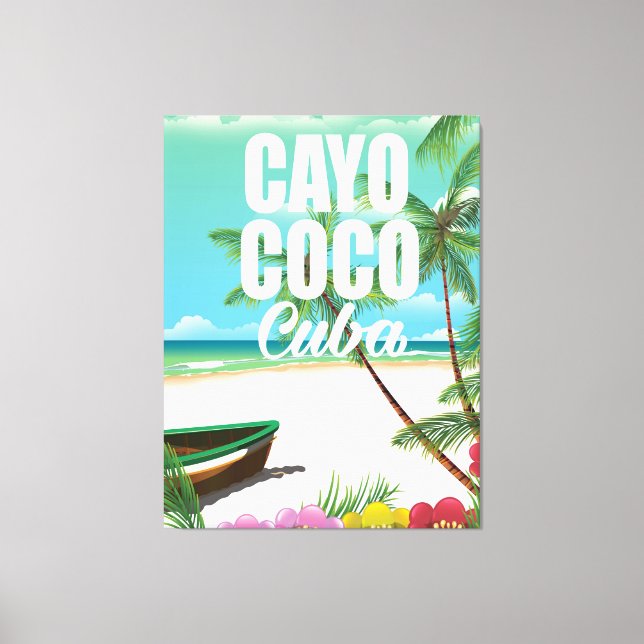 Cayo Coco kubansk semesterplanscher Canvastryck (Framsida)