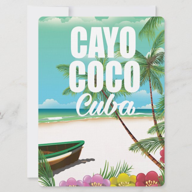 Cayo Coco kubansk semesterplanscher Inbjudningar (Framsida)