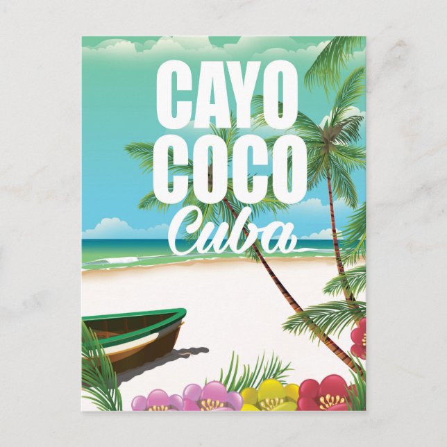 Cayo Coco kubansk semesterplanscher Vykort (Framsida)