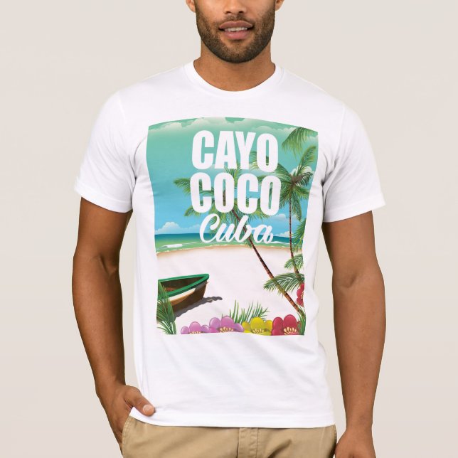 Cayo Coco kubansk semesterplanscherare Tee Shirt (Framsida)