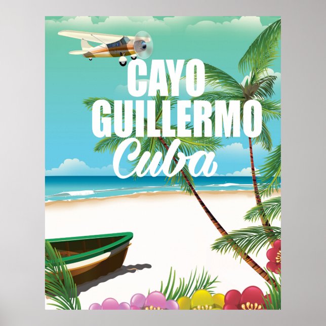 Cayo Guillermo strand semester reklamskylt Poster (Framsidan)
