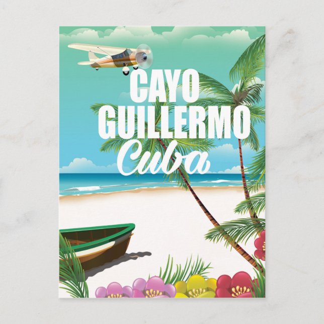 Cayo Guillermo strand semesterplansaffisch Vykort (Framsida)