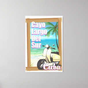Cayo Largo del Sur kubansk semester affisch Canvastryck