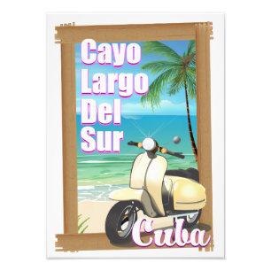 Cayo Largo del Sur kubansk semester affisch Fototryck