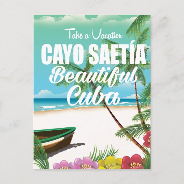 Cayo Saetía Cuba semester poster Vykort (Framsida)
