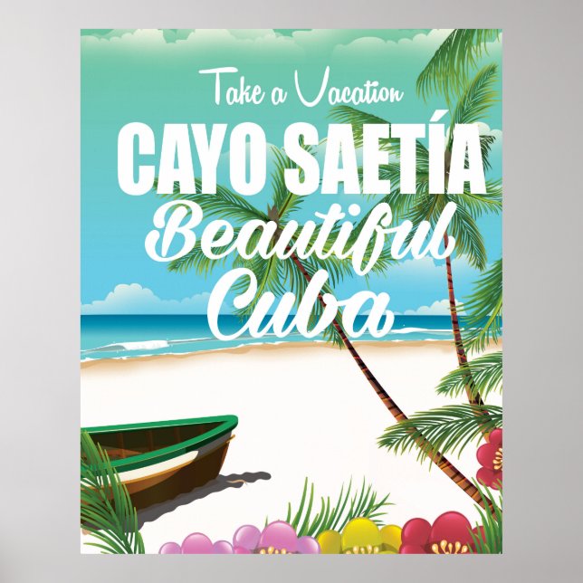 Cayo Saetía Kuba strand semester affisch (Framsidan)