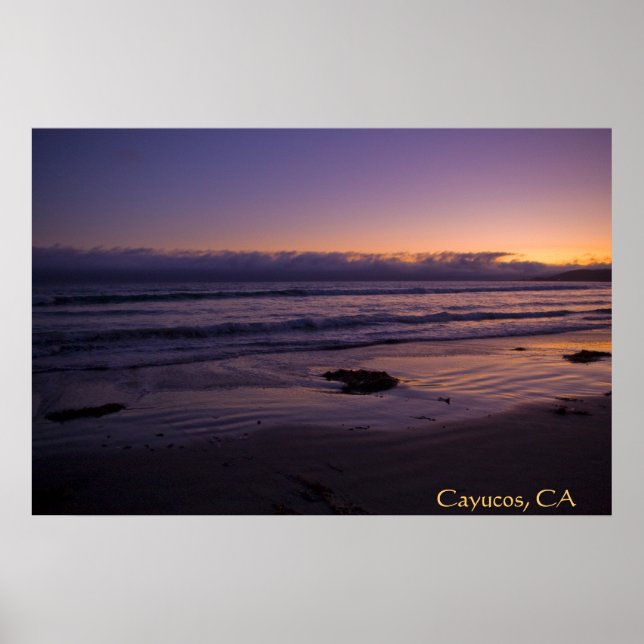 Cayucos, CA Beach Sunset Poster (Framsidan)