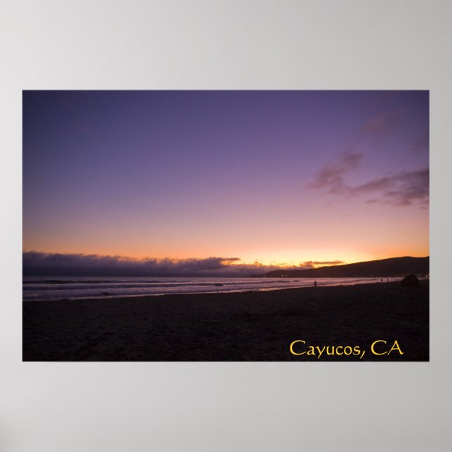 Cayucos, CA Beach Sunset Poster 2 (Framsidan)