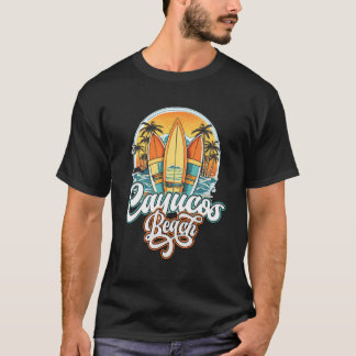 Cayucos tre Surfboard och Handflatan Träd Circle T Shirt