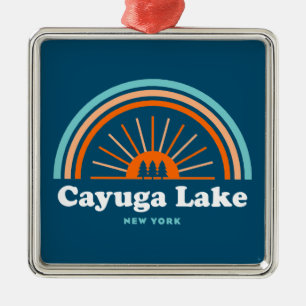 Cayuga Lake New York Regnbåge Julgransprydnad Metall