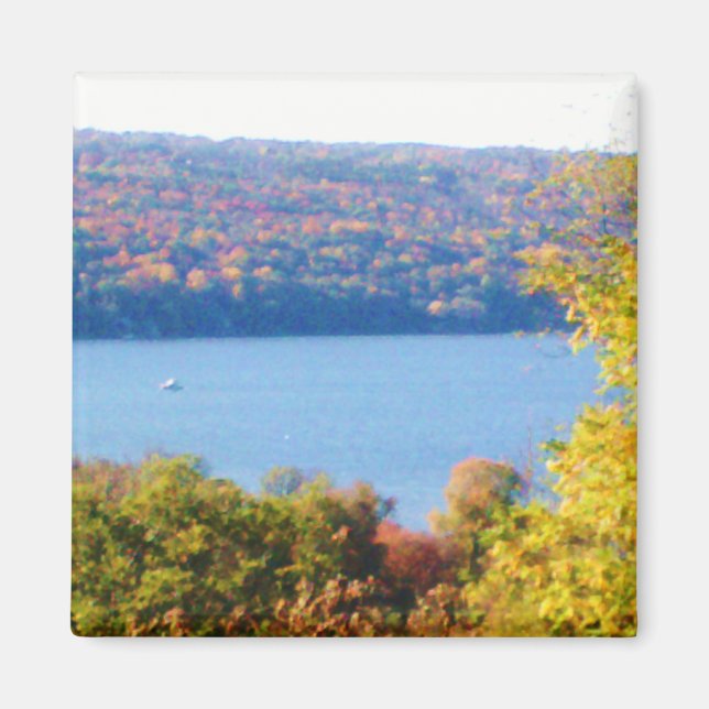 CAYUGA SJÖ I AUTUMN-magnet Magnet (Framsidan)