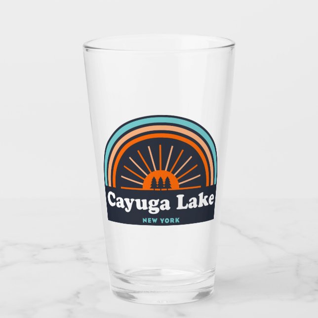 Cayuga Sjö New York Rainbow Glaskopp (Framsida)