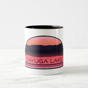 Cayuga Sjö New York Red Sunrise Två-Tonad Mugg