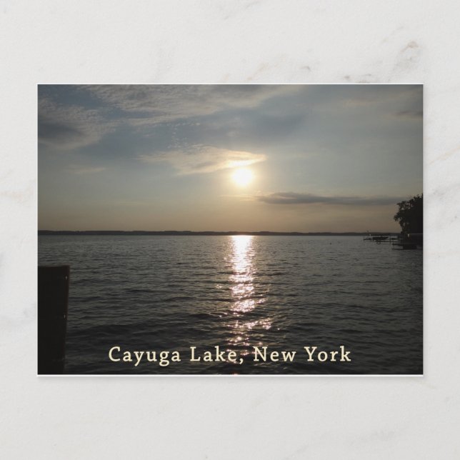 Cayuga Sjö Sunset Vykort (Framsida)