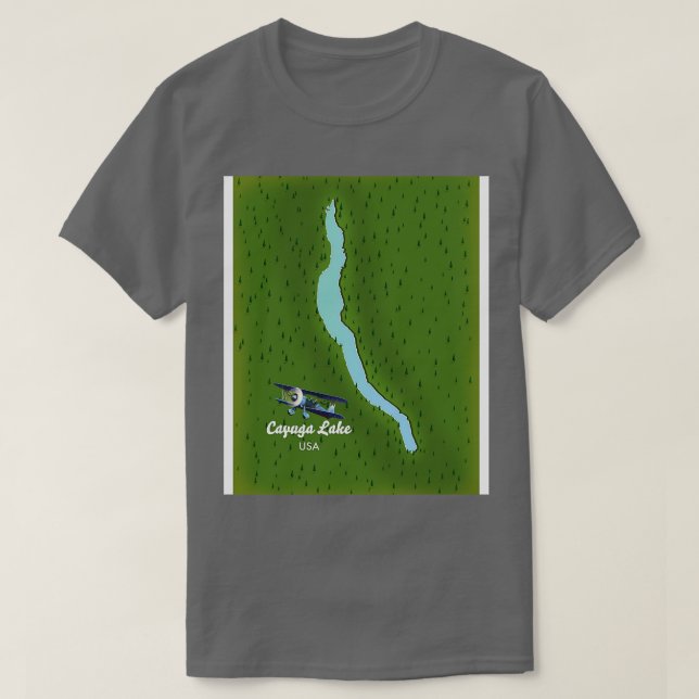 Cayuga Sjö USA karta T Shirt (Design framsida)