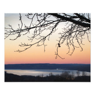 Cayuga Sjö vid Sunset Fototryck