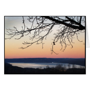 Cayuga Sjö vid Sunset Hälsningskort
