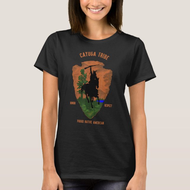 Cayuga Tribe Native Indian Proud Retro Ar T Shirt (Framsida)