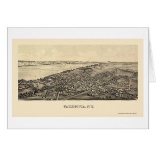 Cazenovia, NY Panorama karta - 1890 Hälsningskort