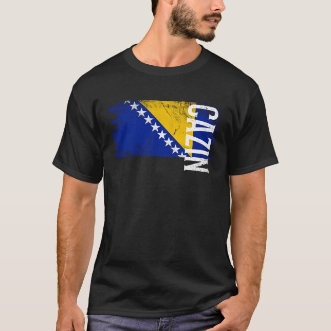 Cazin Bosnia Flag For Bosnian Men Women Kids T Shirt (Framsida)