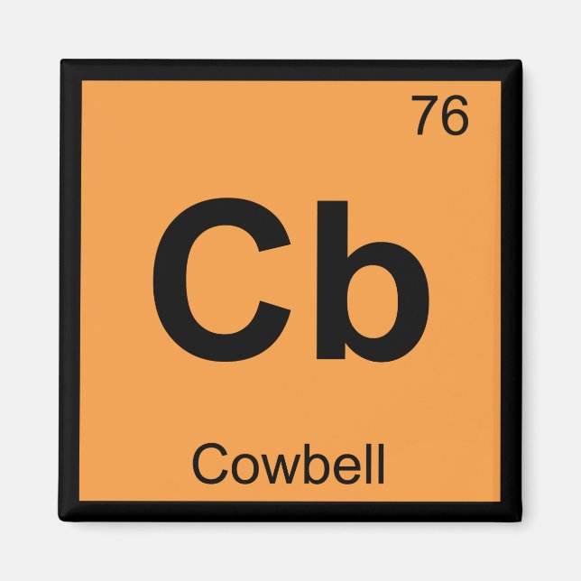 Cb - Kravmussik Kemins Periodiska System Symbol Magnet (Framsidan)