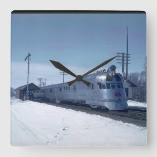 CB&Q "banbrytande Zephyr" #9900_Trains Fyrkantig Klocka
