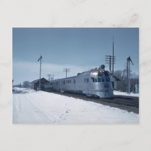 CB&Q "Pioneer Zephyr" Vykort (Framsida)