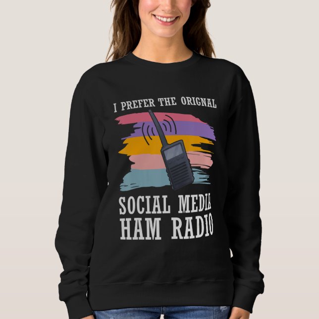 Cb Radio Prefer Original Social Media Ham Radio Am T Shirt (Framsida)