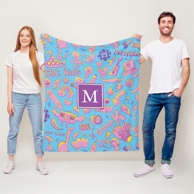 CBC Kids Mönster Monogram Fleece Blanket (På plats)