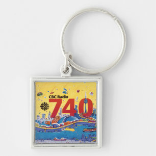 CBC Radio 740 - 1980 promografik Fyrkantig Silverfärgad Nyckelring