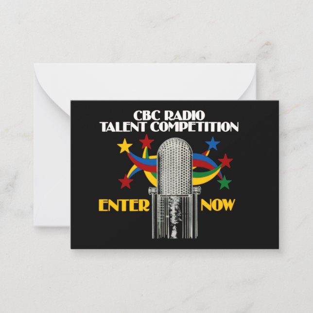 CBC Radio Talent Competition - Promo Anteckningskort (Framsida)