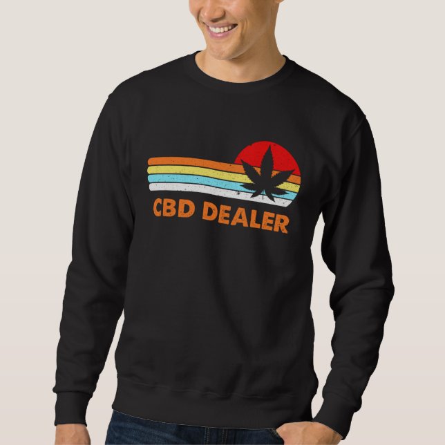 CBD Dealer Seller Fun  Weed Lång Ärmad Tröja (Framsida)
