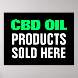 CBD Oil Products som säljs här Grönt Black Busines Poster