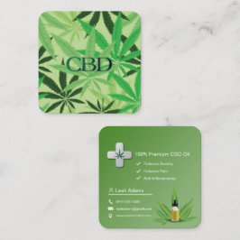 "cbd-olja", affärskort fyrkantigt visitkort