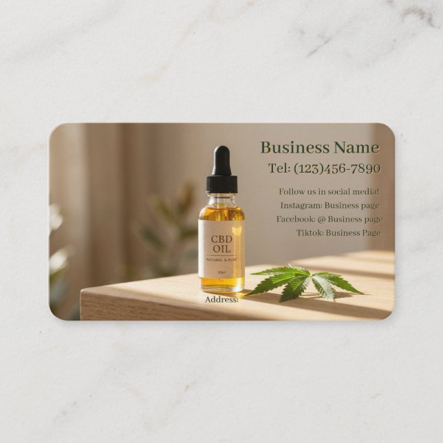 CBD-produkter kortmall Visitkort (Framsida)