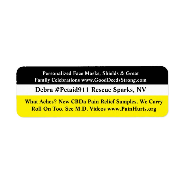CBDa Pain Relief Returadress Etikett (Framsidan)
