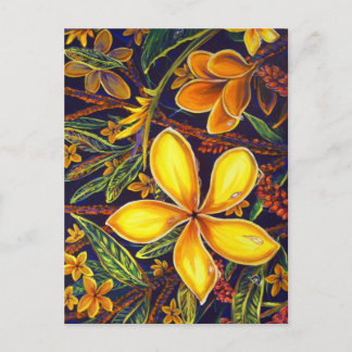 CBjork Gult Island Plumeria Art Vykort