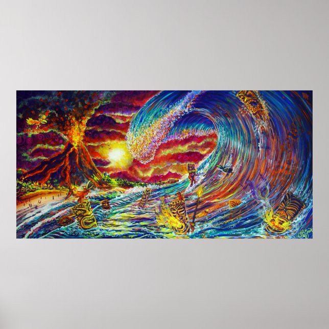 CBjork Tiki Big Wave Print Poster (Framsidan)