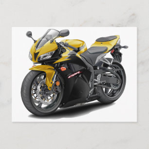 CBR 600 Gul-Svart Cykel Vykort