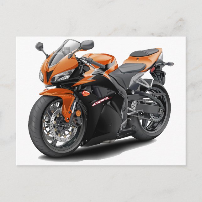 CBR 600 Orange-Black Bike Vykort (Framsida)