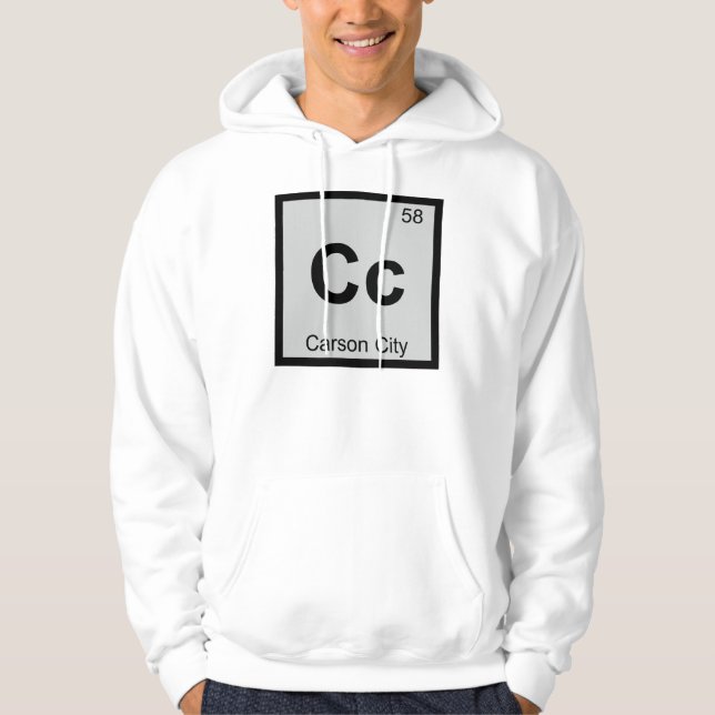 Cc - Carson City Nevada Kemi Periodiska Systemet Hoodie (Framsida)