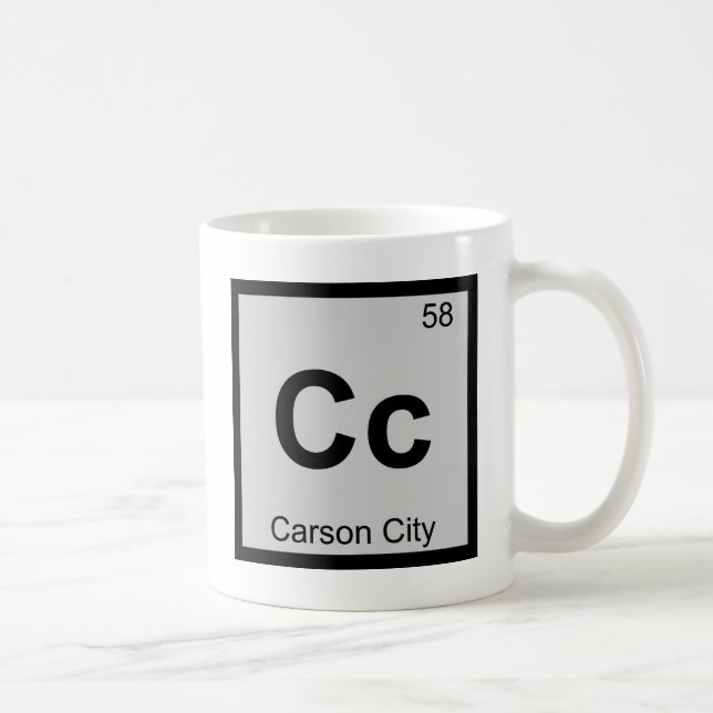 Cc - Carson City Nevada Kemi Periodiska Systemet Kaffemugg (Höger)