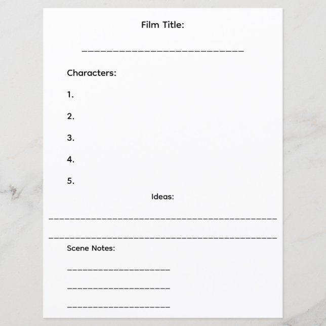 CC Productions Mini Storyboard-blad (Framsida)
